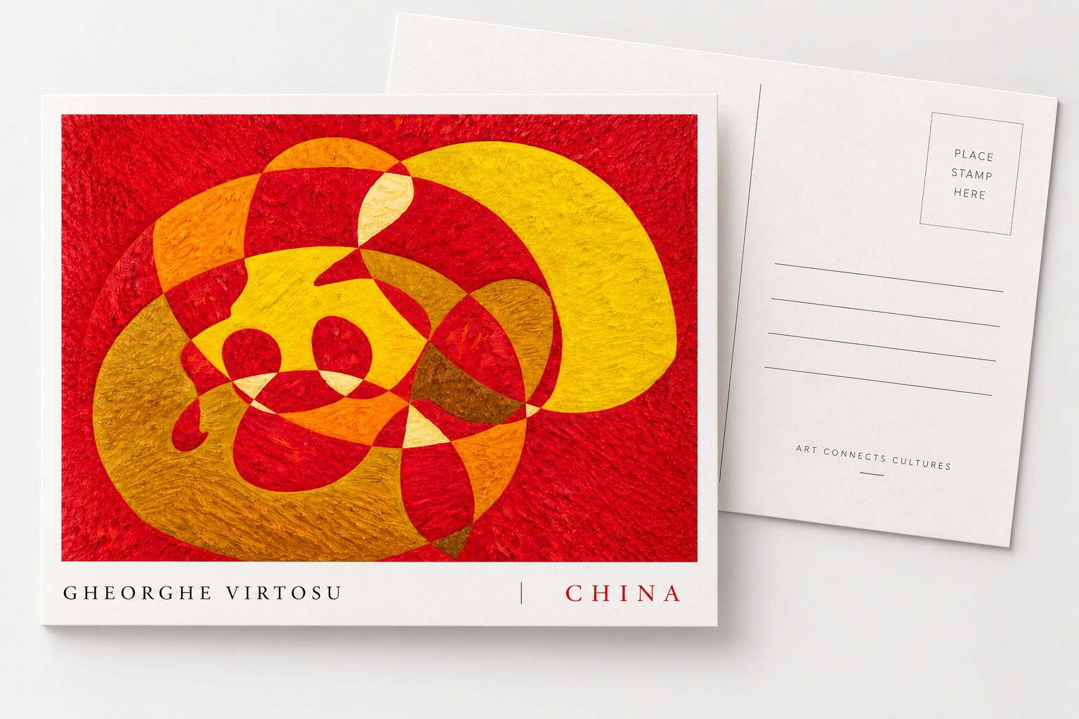 عمل China للفنان Gheorghe Virtosu مستنسخ على بطاقة بريدية فنية